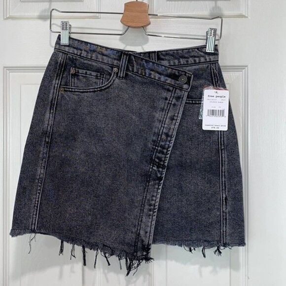 Free People Parker Wrap Denim Skirt Womens Size 25 - Picture 9 of 11